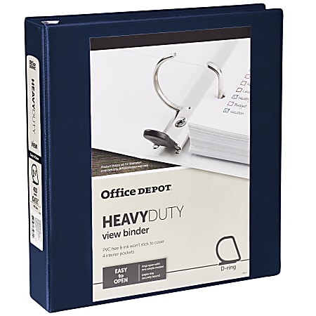 Office Depot® Heavy-Duty View 3-Ring Binder, 1 1/2"