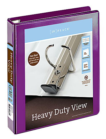 Office Depot® Brand Heavy-Duty View 3-Ring Binder, 1 1/2" D-Rings, 54% Recycled, Radiant Orchid