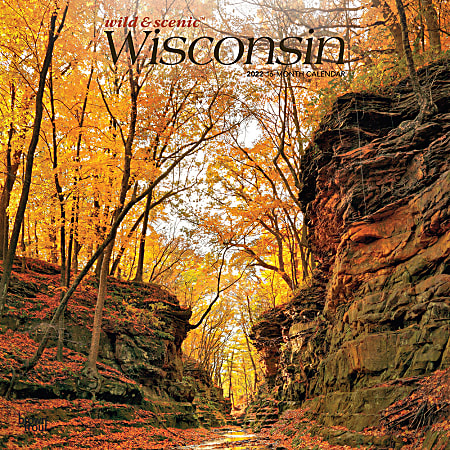 Brown Trout Monthly Regional Wall Calendar, 24" x 12", Wild & Scenic Wisconsin, January to December 2022, 9781975439736