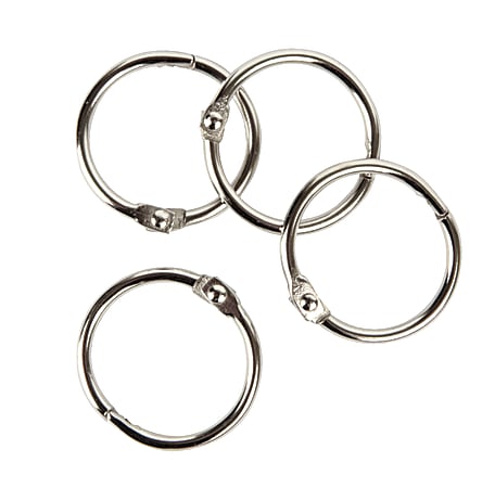 5 Pack 1 Inch Metal Assorted Color Book Rings 10 Pieces Per Pack 