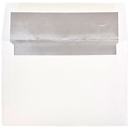 JAM Paper® Booklet Invitation Envelopes, A8, Gummed Seal, Silver/White, Pack Of 25