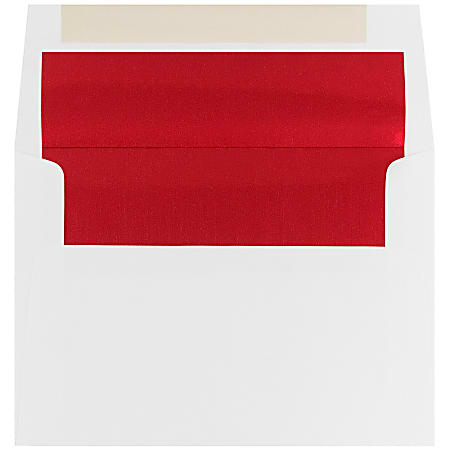 JAM Paper® Booklet Invitation Envelopes, A8, Gummed Seal, Red/White, Pack Of 25