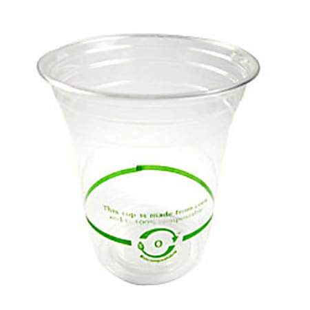World Centric PLA Cold Cups, 12 Oz, Clear, Pack Of 50 Cups