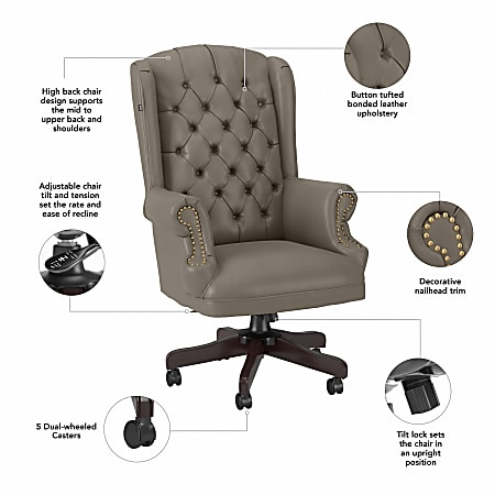 Upholstered wingback office chair sales