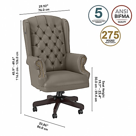 Wingback office hotsell chair with wheels