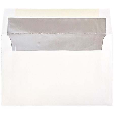 JAM Paper® Booklet Invitation Envelopes, A10, Gummed Seal, Silver/White, Pack Of 25