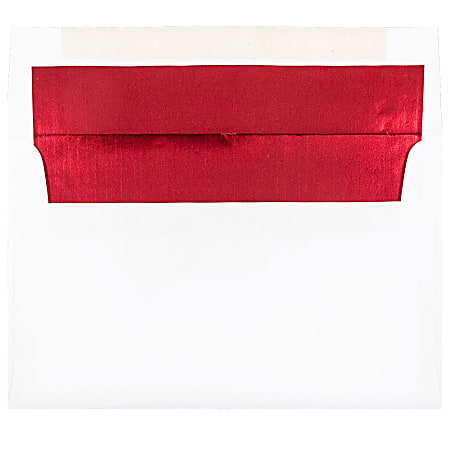 JAM Paper® Booklet Invitation Envelopes, A10, Gummed Seal, Red/White, Pack Of 25