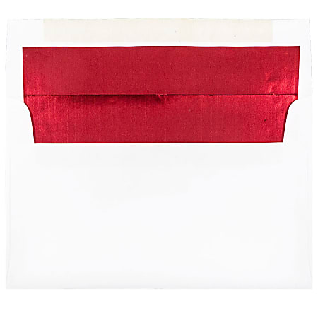 JAM Paper® Booklet Invitation Envelopes, A10, Gummed Seal, Red/White, Pack Of 25