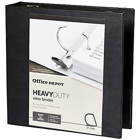 60% Recycled 1 Rings Orange Office Depot Brand Heavy-Duty Easy Open D-Ring View Binder