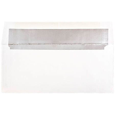 JAM Paper® Booklet Envelopes, #10, Gummed Seal, Silver/White, Pack Of 25