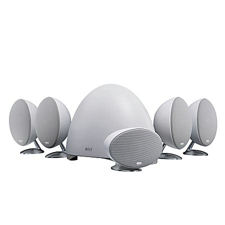 KEF E Series 301 Hi-Fi Surround Sound Home Theater Satellite Speakers, Pure White, Pack Of 2
