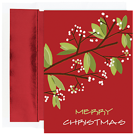 Great Papers! Holiday Greeting Cards, 5 5/8" x 7 7/8", Holiday Berry Branch, Pack Of 18