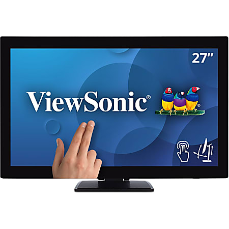 ViewSonic TD2760 27" LCD Touchscreen Monitor - 16:9 - 6 ms with OD - 27" Class - Projected CapacitiveMulti-touch Screen - 1920 x 1080 - Full HD - 16.7 Million Colors - 230 Nit - LED Backlight - Speakers - HDMI - USB - VGA - DisplayPort - 3 Year