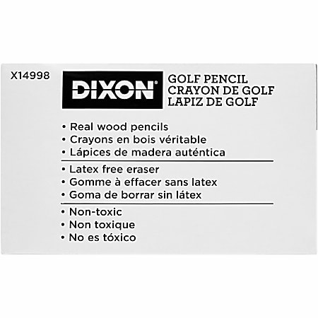 Dixon Pre-sharpened Wood Golf Pencils - #2 Lead - Yellow Wood Barrel - 144  / Box