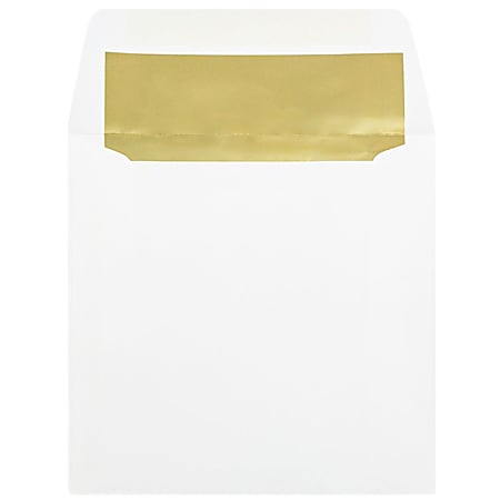 6 MEDIUM glassine holy card envelopes with gold auspice stickers
