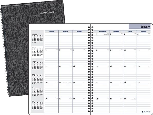 DayMinder® Professional Monthly Planner, 7 7/8" x 11 7/8", 30% Recycled, Black 2-Piece Cover, December 2014 to January 2016