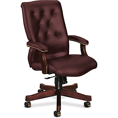 HON® 6 Bonded Leather Executive High-Back Chair, Merlot