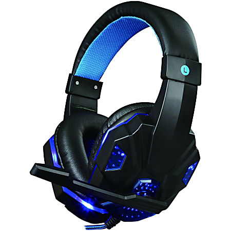 IQ Sound Gaming Headphones Blue IQ 460G Office Depot