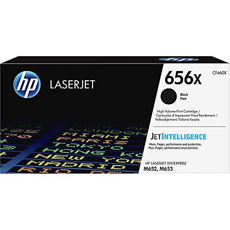 HP 656X Black High Yield Toner Cartridge, CF460X