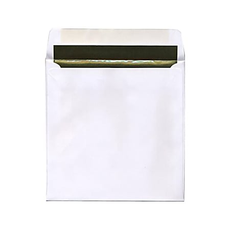 JAM Paper® Foil-Lined Invitation Envelopes, 8 1/2" x 8 1/2", Gummed Seal, Gold/White, Pack Of 25