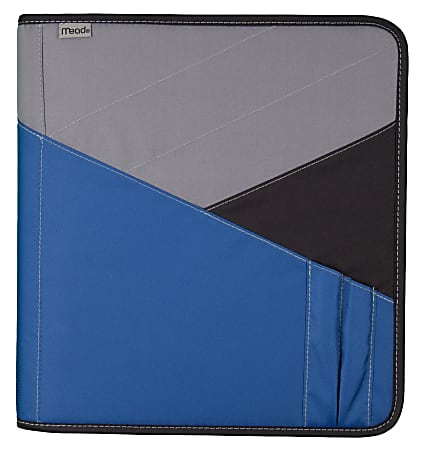 MEAD PRO PLATINUM Vintage 2009 Zip Up Notebook Expanding File Blue 3 RING BINDER 