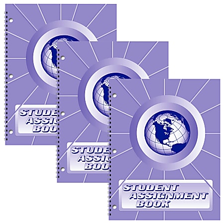 Pukka Pads WARD Student Assignment Book, Weekly, 8 1/2" x 11", 40 Weeks, Pack Of 3