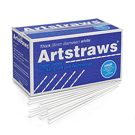 Pacon® Artstraws Paper Tubes, 6 mm, White, Set