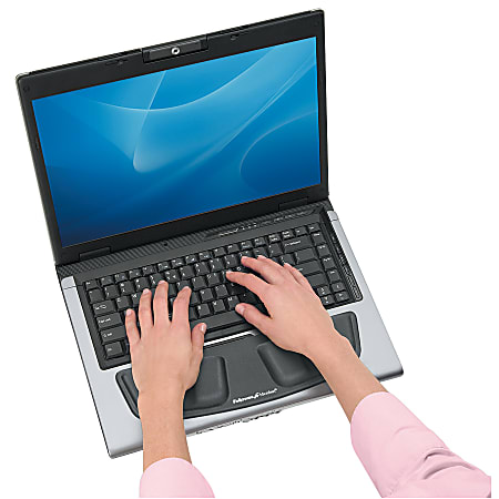 Fellowes® Notebook Computer Palm Support With Microban®, Fabric, Graphite