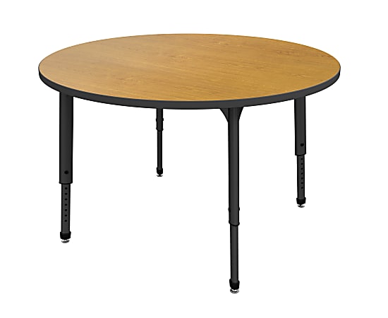 Marco Group™ Apex™ Series Adjustable Height Round Table, Solar Oak/Black