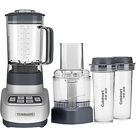 Cuisinart VELOCITY Ultra Trio 1 HP Blender/Food Processor with Travel Cups - 1.75 quart (Capacity) - 650 W Motor - Clear, Gray
