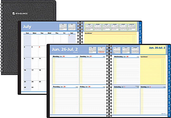 AT-A-GLANCE® QuickNotes® 30% Recycled 13-Month Weekly/Monthly Planner, 8" x 9 7/8", July 2014-July 2015