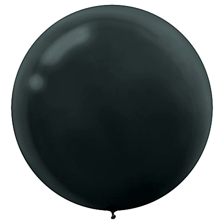 Amscan 24" Latex Balloons, Jet Black, 4 Balloons Per Pack, Set Of 3 Packs