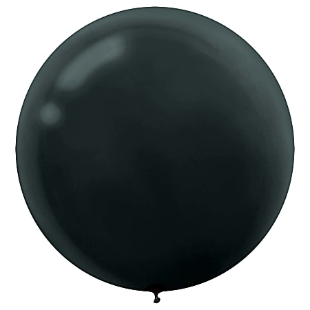 Amscan 24" Latex Balloons, Jet Black, 4 Balloons