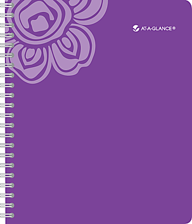 AT-A-GLANCE® 60% Recycled Fashion Academic Weekly/Monthly Planner, Good Vibrations, 8 1/2" x 11", Purple, July 2014-June 2015