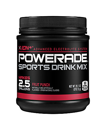 POWERADE® ION4 Advanced Electrolyte System Sports Drink Powder, Fruit Punch, 19.6 Oz, Pack Of 8