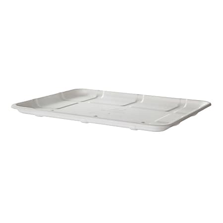 Eco-Products Vanguard Meat And Produce Trays, 9/16”H x 10-9/16"W x 8-1/2”D, White, Pack Of 300 Trays