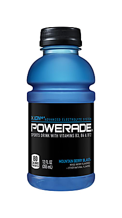 POWERADE® Sports Drink, Mountain Berry Blast, 12 Oz, Pack Of 24