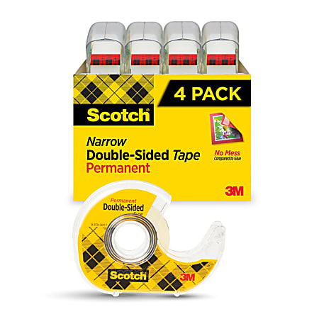 Scotch 665 Permanent Double Sided Tape 12 x 250 Clear Pack Of 3 Rolls -  Office Depot