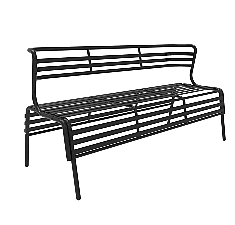 Safco® CoGo™ Indoor/Outdoor Bench With Back, Black