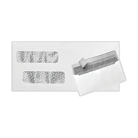 LUX #10 Invoice Envelopes, Double-Window, Peel & Press Closure, White, Pack Of 250