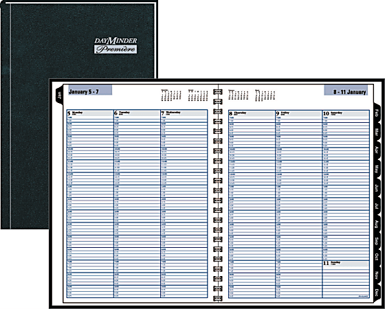 DayMinder® Premiere® 30% Recycled Professional Weekly Appointment Book, 8" x 11", Black, January-December 2015