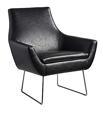 Distressed black leather chair hot sale