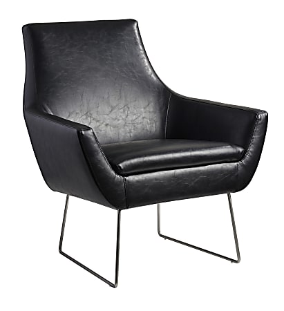 Adesso® Kendrick Faux Leather Chair, Distressed Black