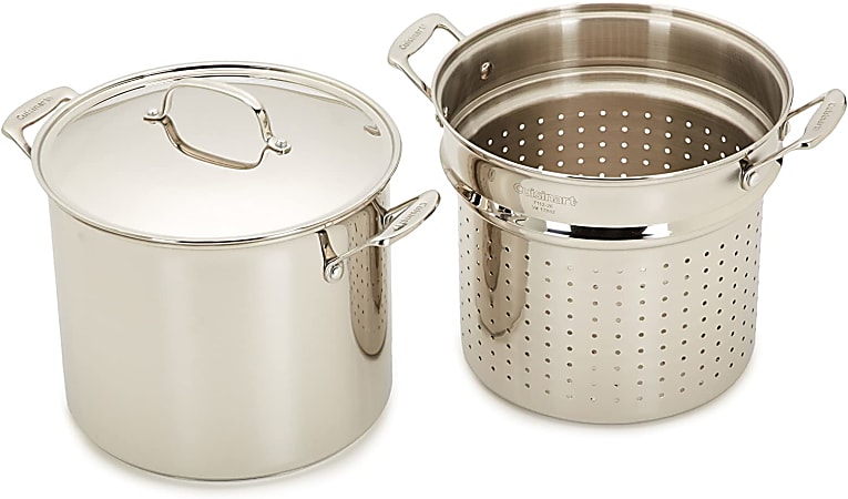 Cuisinart Contour Stainless 6-Quart, 3-Piece Pasta Pot with Cover