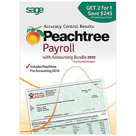 Peachtree® Payroll With Accounting Bundle 2010, Traditional Disc