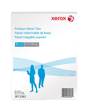 Xerox® Never Tear Paper, 8 1/2" x 11", Pack Of 100 Sheets