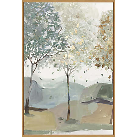 Amanti Art Breezy Landscape Trees III by Allison Pearce Framed Canvas Wall Art Print, 33”H x 23”W, Maple