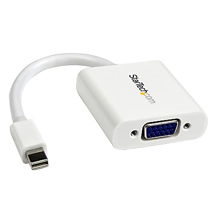 StarTech.com Mini DisplayPort to VGA Video Adapter Converter, White
