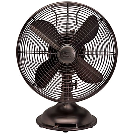 Hunter Fan Millennium 90406 Desk Fan - 12" Diameter - 3 Speed - Oscillating, Adjustable Tilt Head - Metal