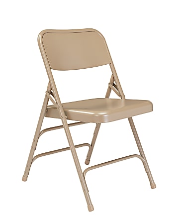 National Public Seating Steel Triple-Brace Folding Chairs, Beige, Set Of 40 Chairs